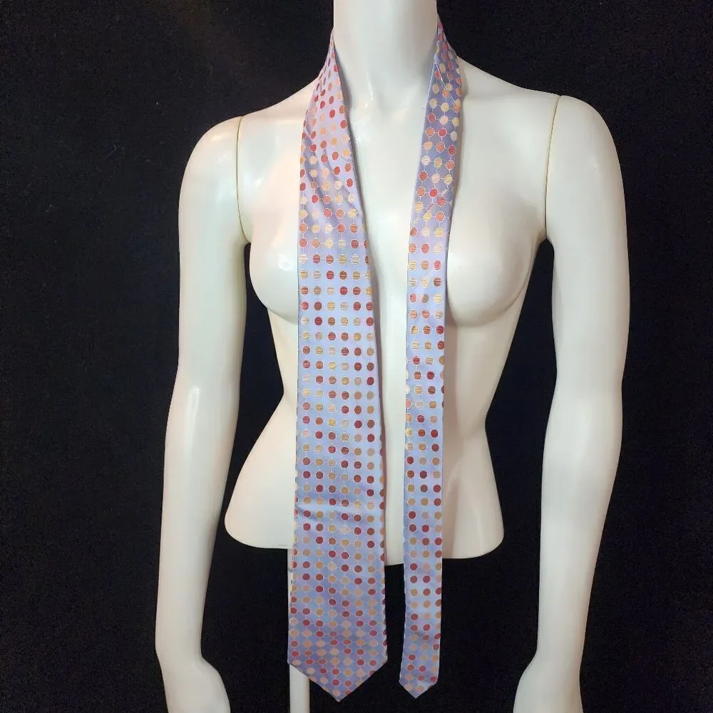 Jones New York Blue & Orange Dotted Silk Tie